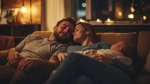 junges_paar_liegt_auf_dem_sofa_mit_kind_geniesst_zweisamkeit